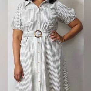 Lauren Conrad belted linen blend maxi dress